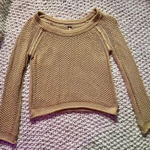 Free People Tan Knit Sweater